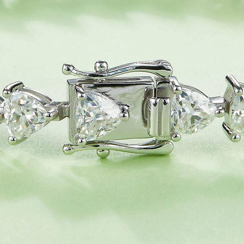Trillion cut Moissanite tennis bracelet