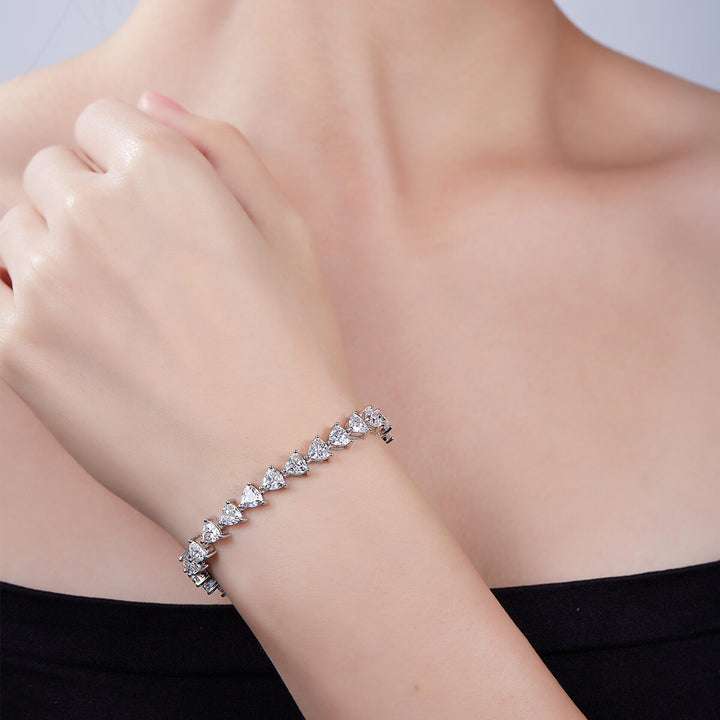 Trillion cut Moissanite tennis bracelet