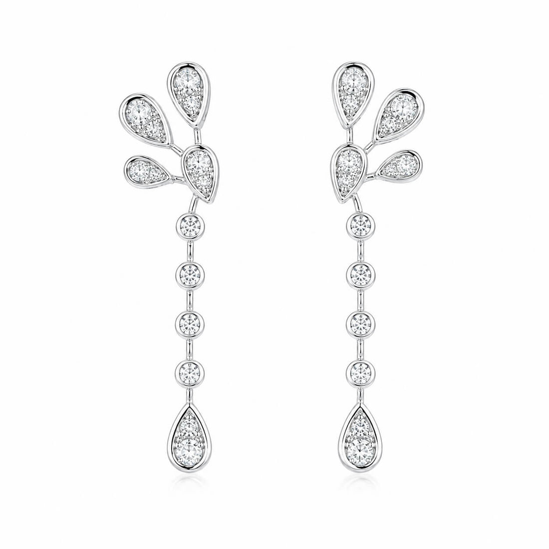 Water drop peacock lab grown diamond bubble earrings stud