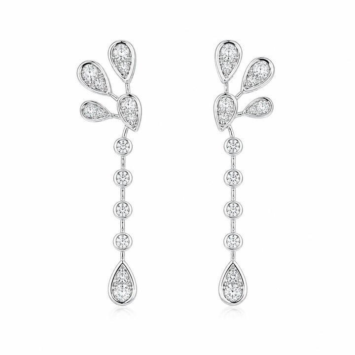 Water drop peacock lab grown diamond bubble earrings stud