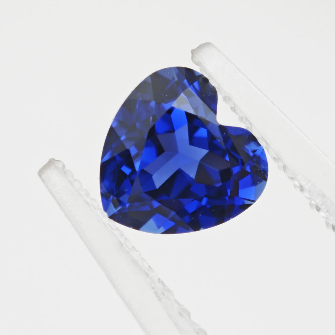 Heart Cut Lab Grown Blue Sapphire