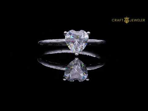 Heart cut Moissanite solitaire engagement ring