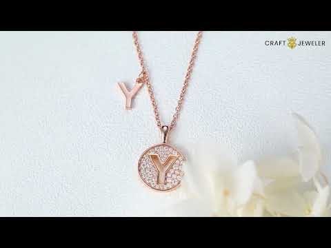 Initial alphabet Y Moissanite pendant necklace