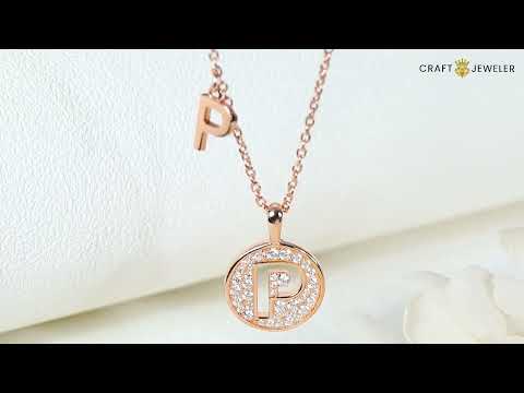 Initial alphabet P Moissanite pendant necklace