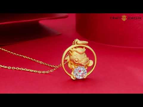 Horse of the Chinese Zodiac Moissanite pendant necklace