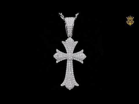 Vintage luxury Moissanite cross pendant necklace