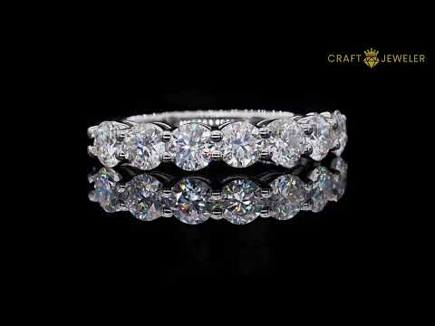 Round cut Moissanite anniversary wedding band