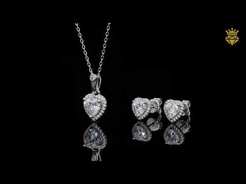 Heart cut Halo Moissanite earrings stud