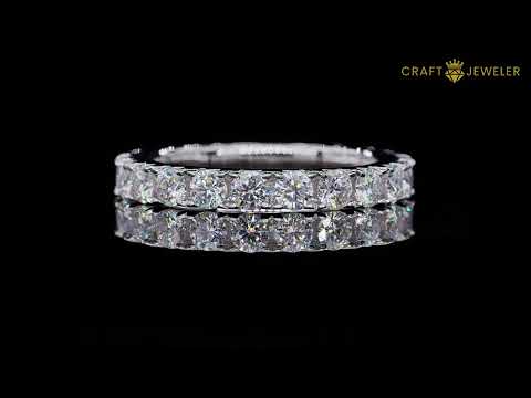 Full pave round cut Moissanite eternity band
