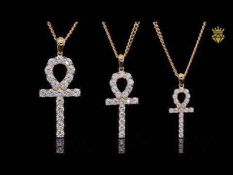 Fashion round cut Moissanite cross pendant necklace