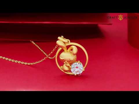Rabbit of the Chinese Zodiac Moissanite pendant necklace