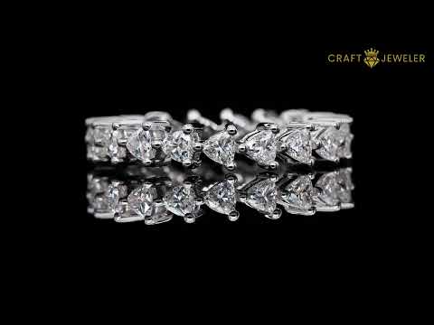 Full pave trillion cut Moissanite wedding band