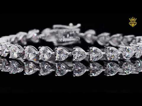 Heart cut Moissanite tennis bracelet