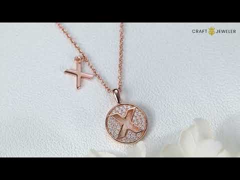 Initial alphabet X Moissanite pendant necklace