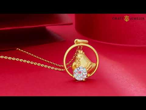 Rooster of the Chinese Zodiac Moissanite pendant necklace