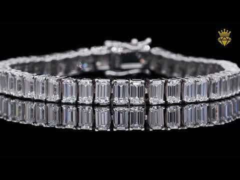 Emerald cut Moissanite tennis bracelet