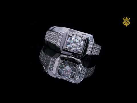 925 sterling silver Moissanite ring for men