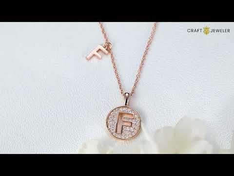 Initial alphabet F Moissanite pendant necklace