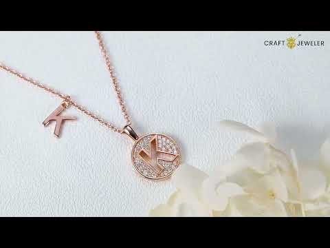 Initial alphabet K Moissanite pendant necklace