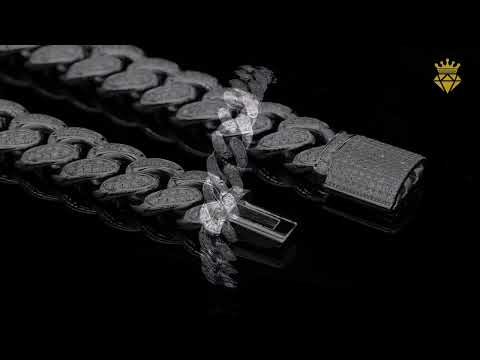 12mm width Moissanite Cuban link bracelet