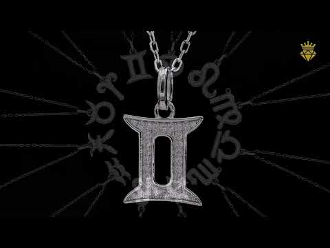 Gemini of Zodiac signs Moissanite pendant necklace