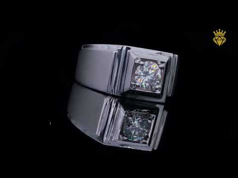 925 sterling silver Moissanite ring for men