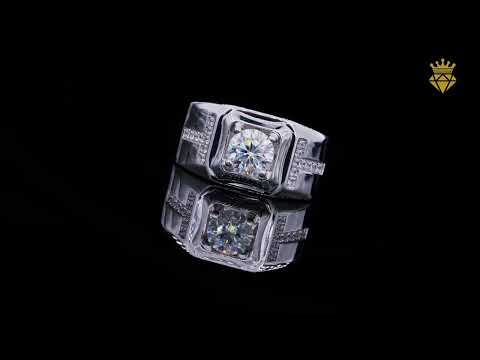 925 sterling silver Moissanite ring for men