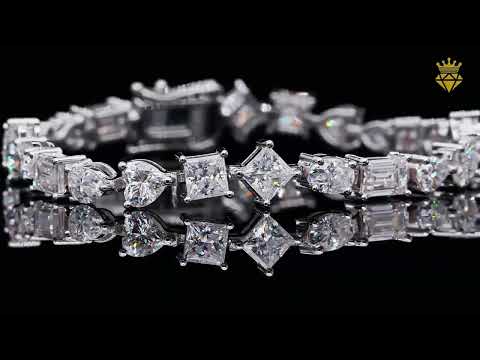 Fancy cuts Moissanite tennis bracelet