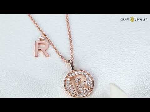 Initial alphabet R Moissanite pendant necklace