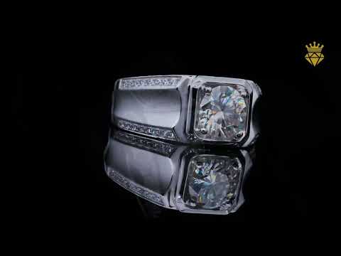 925 sterling silver Moissanite ring for men