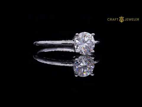 Round cut Moissanite solitaire engagement ring