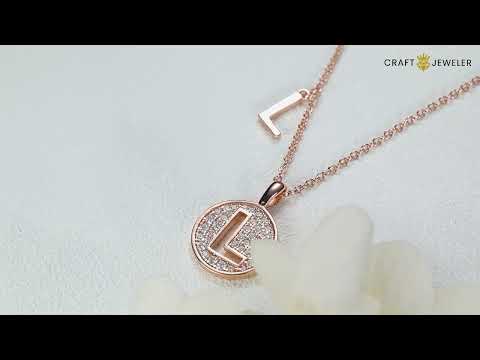 Initial alphabet L Moissanite pendant necklace