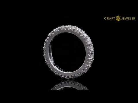Full pave round cut Moissanite eternity band