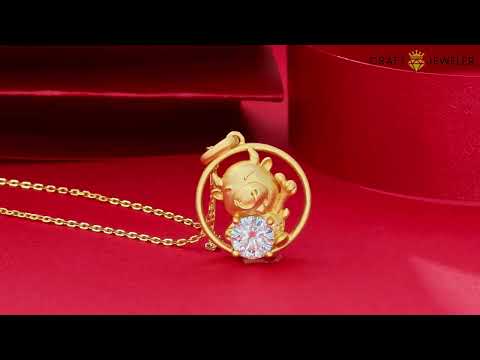 Ox of the Chinese Zodiac Moissanite pendant necklace