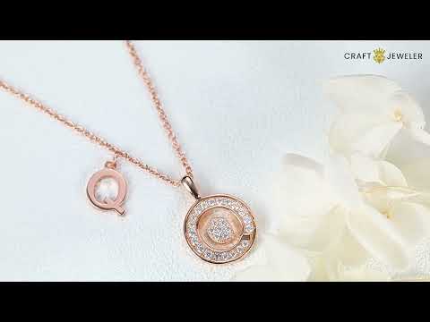 Initial alphabet Q Moissanite pendant necklace