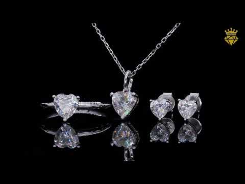 Heart cut solitaire Moissanite pendant necklace