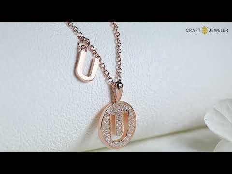 Initial alphabet U Moissanite pendant necklace