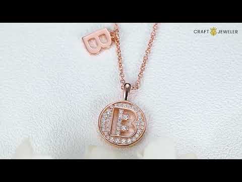 Initial alphabet B Moissanite pendant necklace