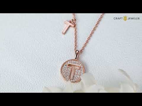 Initial alphabet T Moissanite pendant necklace