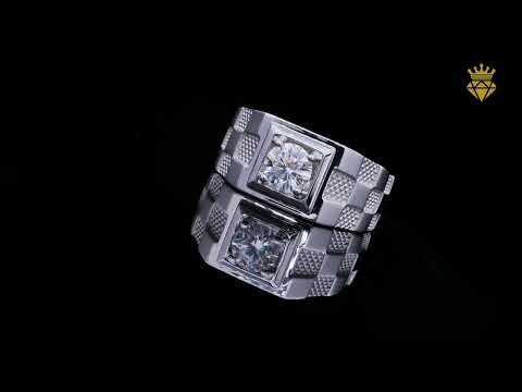 925 sterling silver Moissanite ring for men
