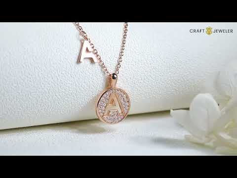 Initial alphabet A Moissanite pendant necklace