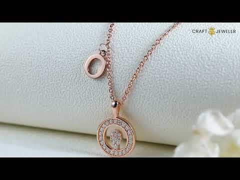 Initial alphabet O Moissanite pendant necklace