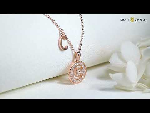 Initial alphabet C Moissanite pendant necklace