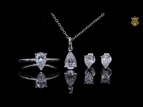 Pear cut solitaire Moissanite earrings stud