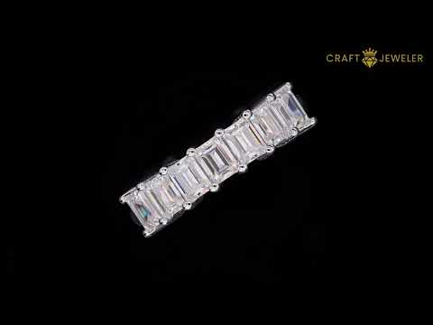 خاتم زواج من حجر الموزانيت المقطوع بالزمرد