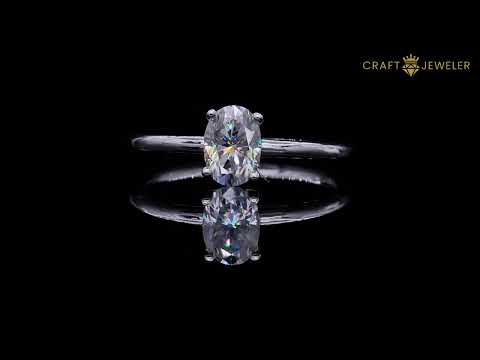Oval cut Moissanite solitaire engagement ring