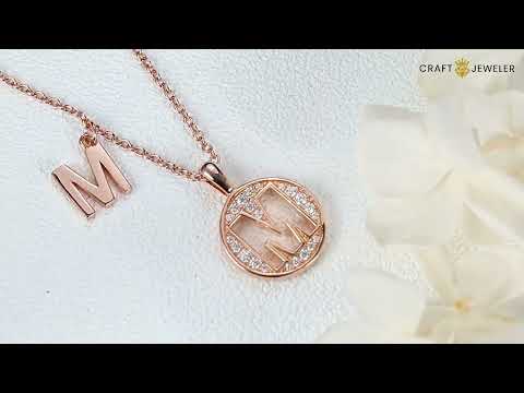 Initial alphabet M Moissanite pendant necklace