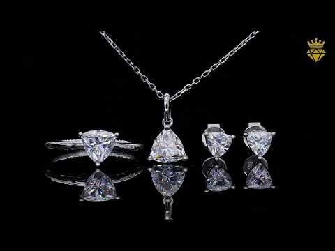 Trillion cut solitaire Moissanite pendant necklace