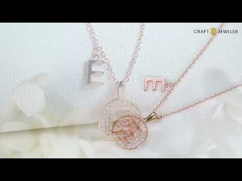 Initial alphabet E Moissanite pendant necklace
