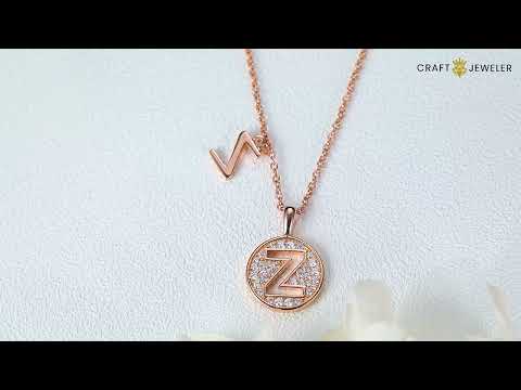 Initial alphabet Z Moissanite pendant necklace
